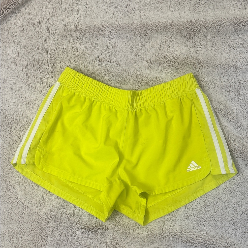 Adidas Women's Bright Yellow Athletic Shorts